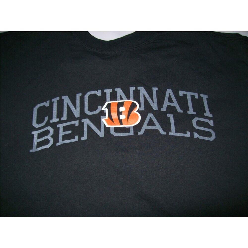 Cincinnati Bengals T-Shirt Size Large Reebok Football Black -111159